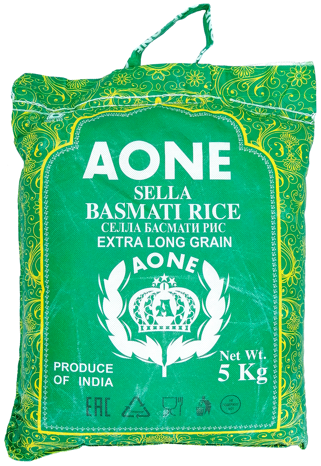 Рис басмати индийский Селла пропаренный AONE, 5 кг