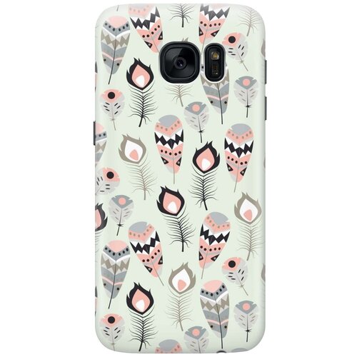 фото Gosso ультратонкий силиконовый чехол-накладка для samsung galaxy s7 с принтом "перья бохо"