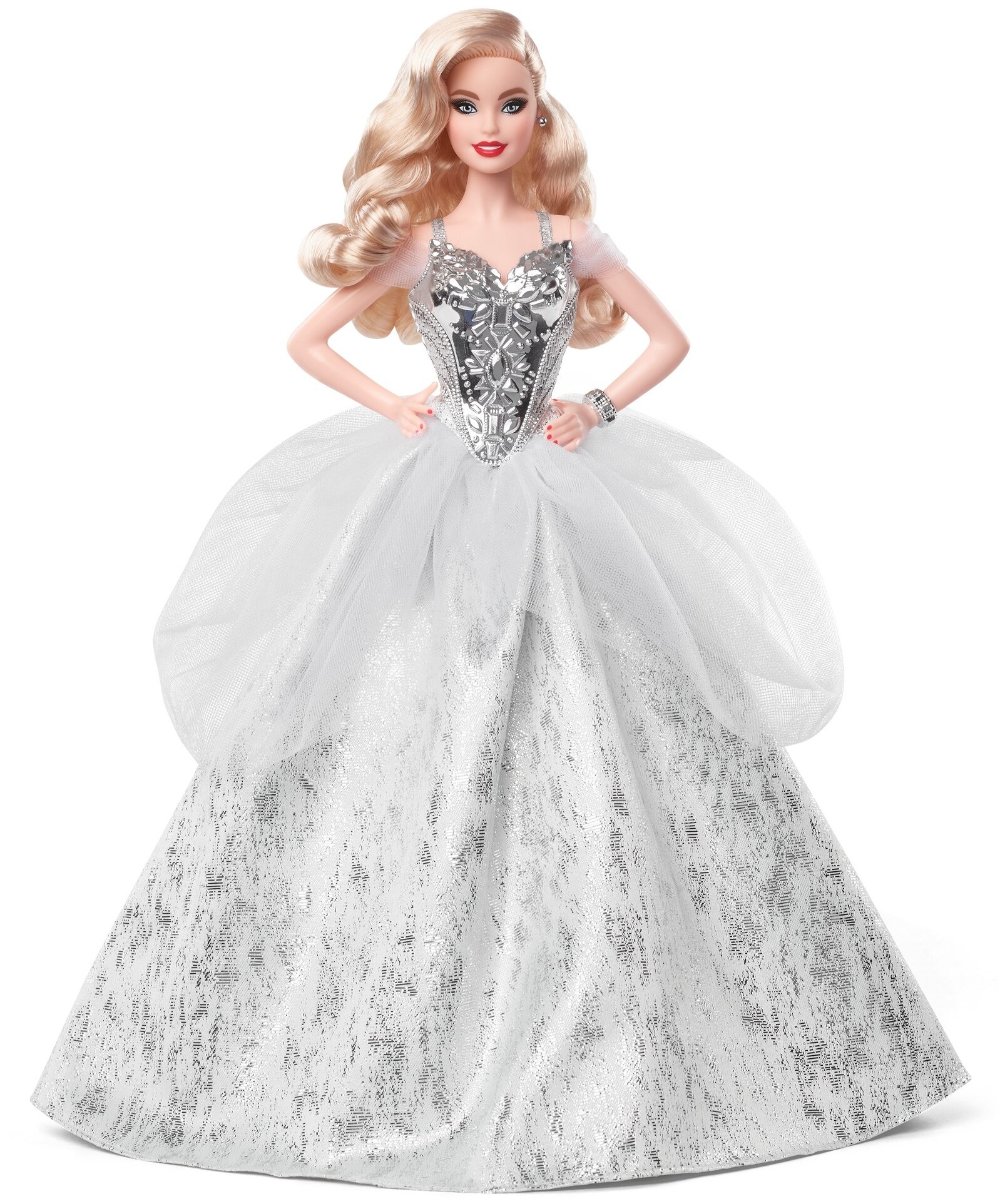 Кукла Barbie Праздник Блондинка в серебряном платье, GXL21 мультиколор