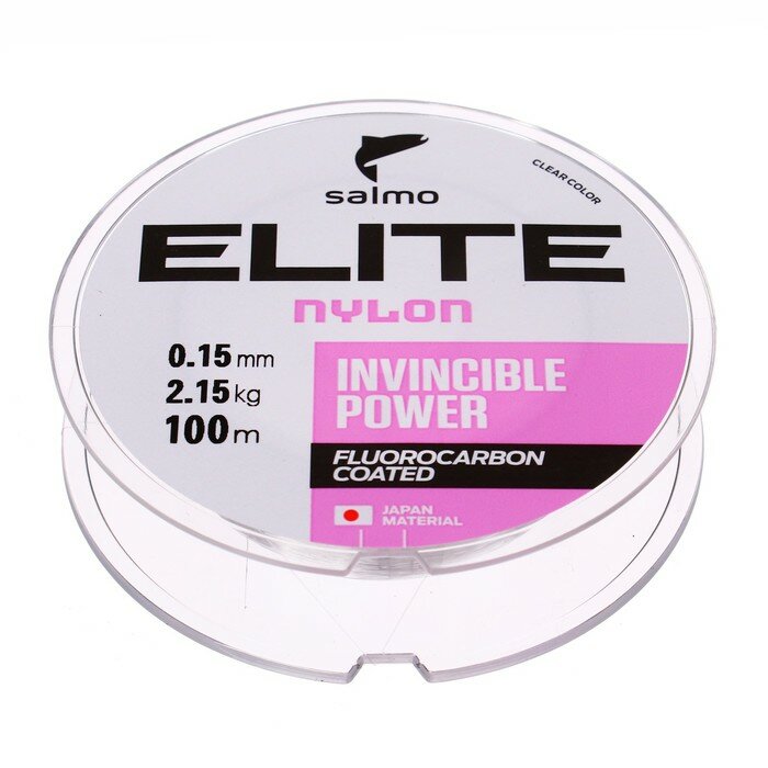 Леска монофильная Salmo Elite FLUORO COATED NYLON диаметр 0.15 мм тест 2.15 кг 100 м прозрачная