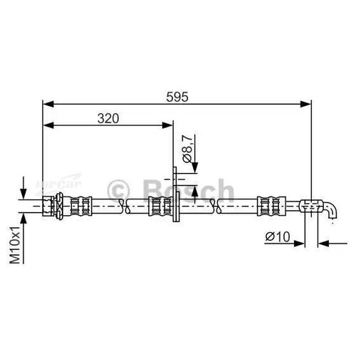 BOSCH 1987476257 Шланг тормозной | перед лев |