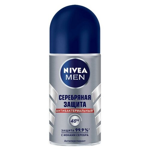 Комплект 5 штук, Дезодорант-антиперспирант NIVEA Серебряная защита ролл муж 50 г