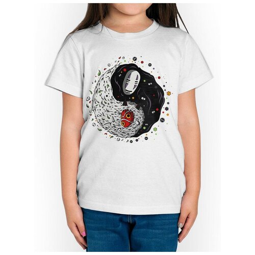 Футболка DreamShirts Studio Студия Гибли Аниме Для мальчиков Для девочек Детская одежда Белая 13-14 лет