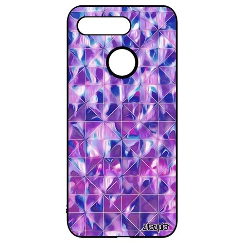 фото Противоударный чехол на телефон // honor v20 / view 20 // "плиточный мотив" мрамор треугольник, utaupia, фиолетовый