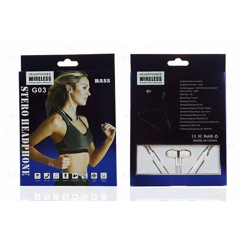 Спортивные беспроводные наушники bluetooth G03 GB2 белый 49900₽