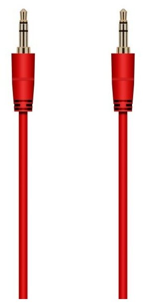 Аудио кабель AUX Krutoff 1m, красный (пакет)