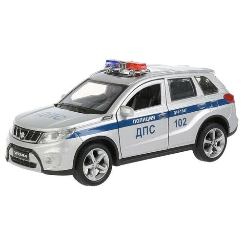 Машина металлическая «Suzuki Vitara полиция», 12 см, открываются двери и багажник, цвет серебристый