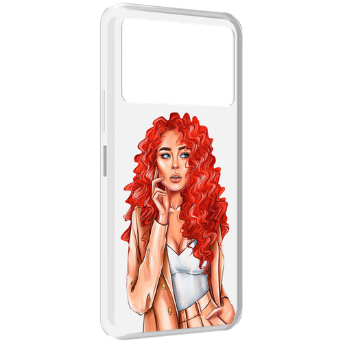 Чехол MyPads девушка-с-яркими-волосами женский для Infinix NOTE 12 VIP (X672) задняя-панель-накладка-бампер