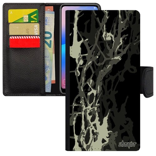 фото Противоударный чехол книжка на // samsung galaxy s7 edge // "огонь" фон эффект, utaupia, фиолетовый