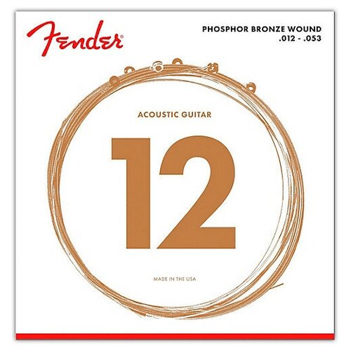 Струны для акустической гитары FENDER STRINGS NEW ACOUSTIC 60L PHOSPHOR BRONZE BALL 12-53