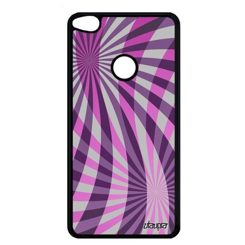 фото Ударопрочный чехол на смартфон // huawei p8 lite 2017 // "спирали" дизайн геометрия, utaupia, фиолетовый