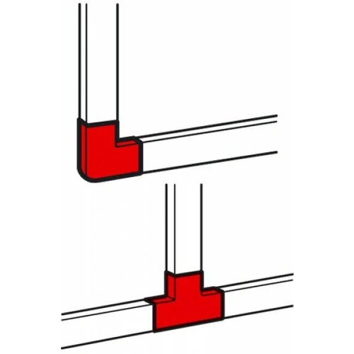 Плоский угол/Т-образный отвод - для мини-каналов Metra - 60x40 6381099 Legrand legrand легранд внешний угол для мини каналов metra 20x12 638122