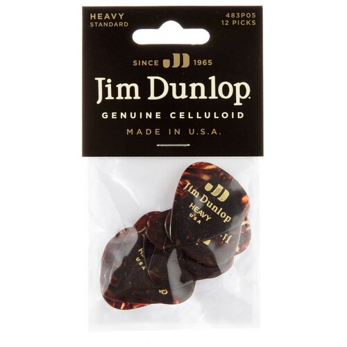 Медиаторы, очень жесткие, 12 шт. Dunlop Celluloid Shell Extra Heavy 483P05XH 12Pack