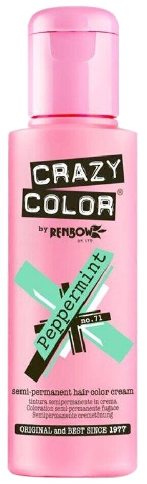 Crazy Color Краситель прямого действия Semi-Permanent Hair Color Cream, 71 peppermint, 100 мл
