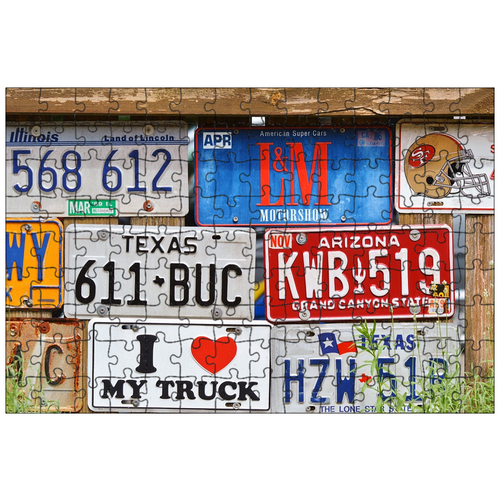 фото Магнитный пазл 27x18см."номерные знаки, авто щит, американские номерные знаки" на холодильник lotsprints