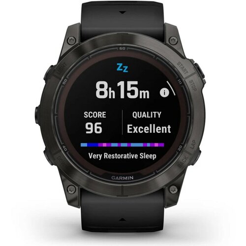 Часы Garmin FENIX 7X PRO Sapphire Solar Edition 47mm Титановый угольно-серый корпус с DLC-покрытием и черным ремешком 010-02777-11 11099000₽