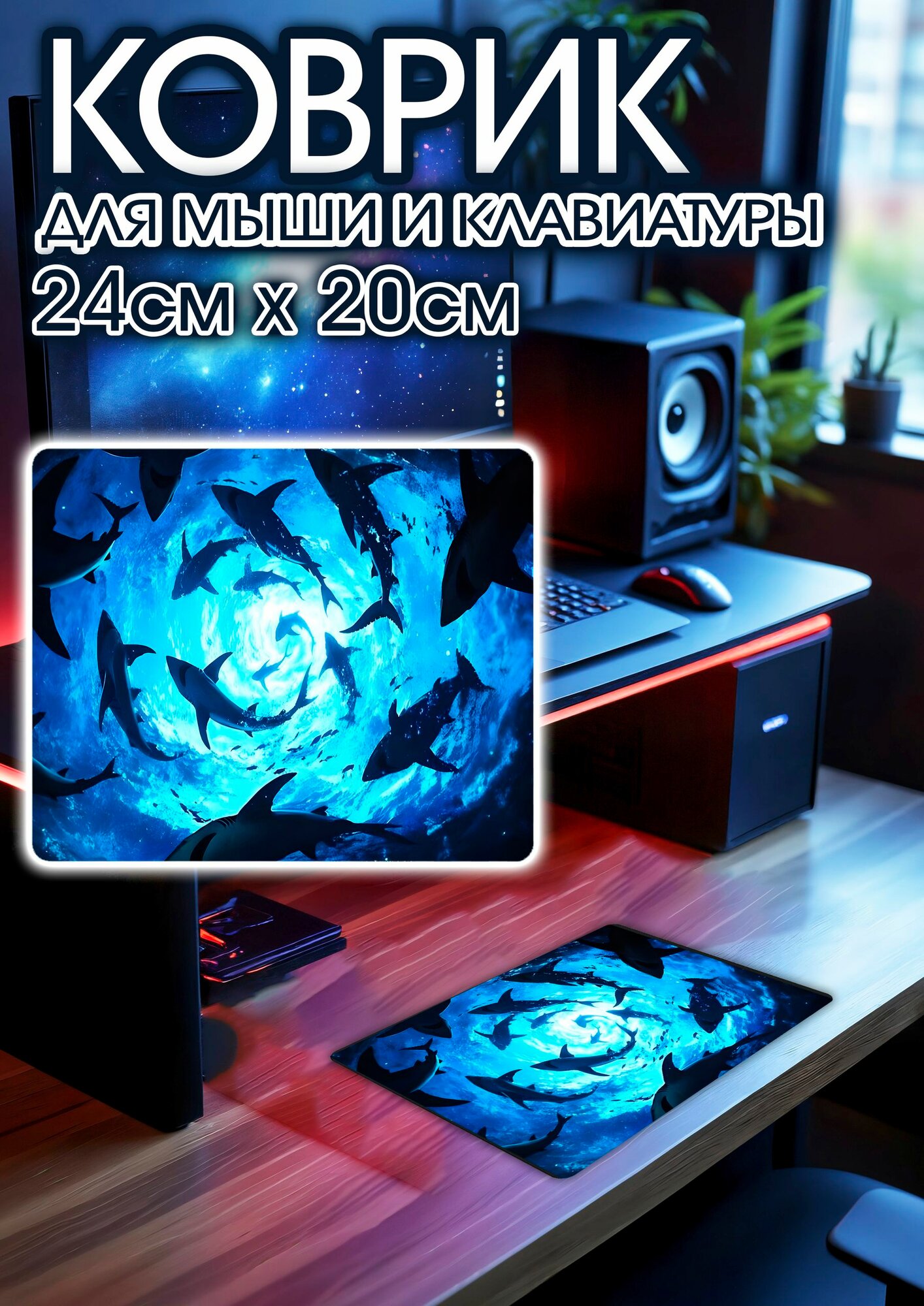 Игровой коврик для мыши 24х20