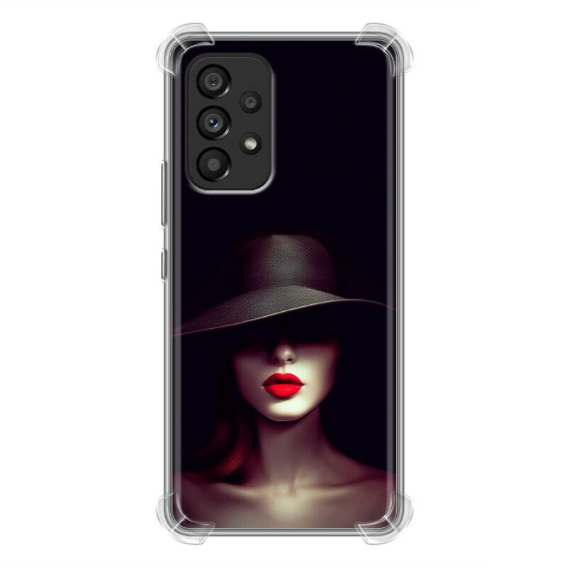 Дизайнерский силиконовый с усиленными углами чехол для Самсунг А53 5Ж / Samsung Galaxy A53 5G Девушка в шляпе