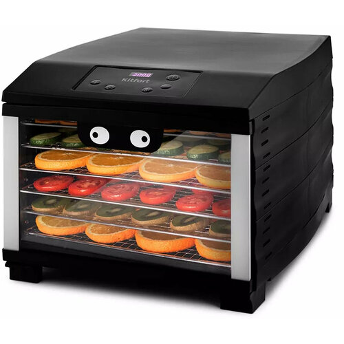 Сушка для фруктов и овощей Kitfort КТ-1920 6под 800Вт черный 1942600₽