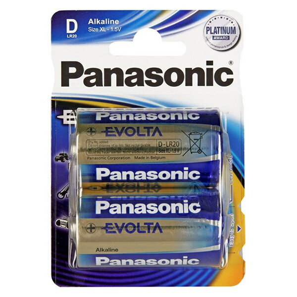 Батарейки алкалиновые Panasonic Evolta LR20EGE/2BP D LR20 1,5В 2шт