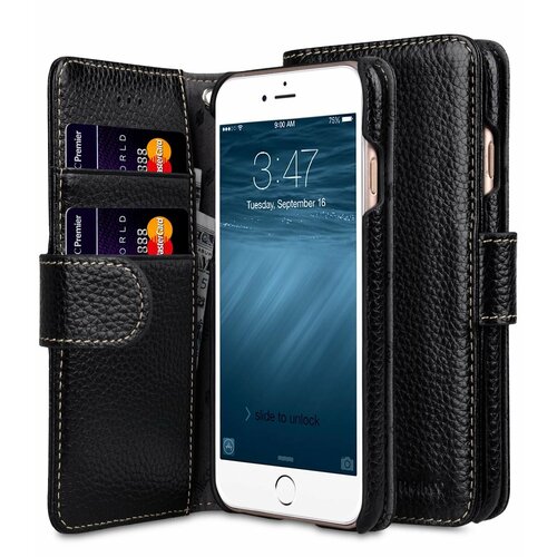 фото "кожаный чехол-книжка melkco" для iphone 7, 8, se 2020, se 2022