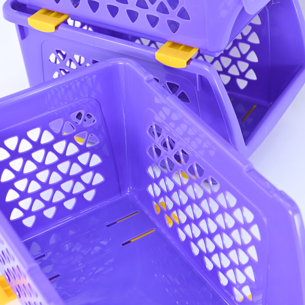 Корзины для хранения, набор 3 шт. по 10 л. (цвет фиолетовый) - фотография № 5