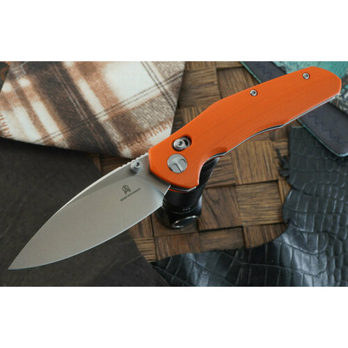 фото Складной нож bestechman ronan, сталь 14c28n, сатин, рукоять оранжевый g-10 bestech knives