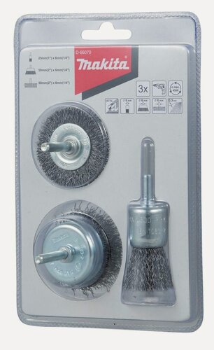 Изображение товара Набор щеток 3шт 1/4" Makita D-66070