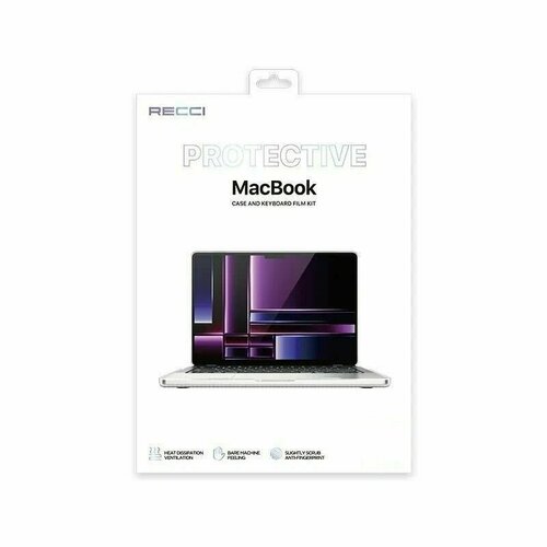 Пластиковый чехол-накладка для MacBook Pro 14.2" Recci RPC-C10 карбон