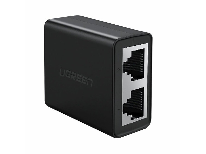 Конвертер UGREEN 50923_ RJ 45 1 to 2 Ethernet Converter 2 шт, черный - фото №1