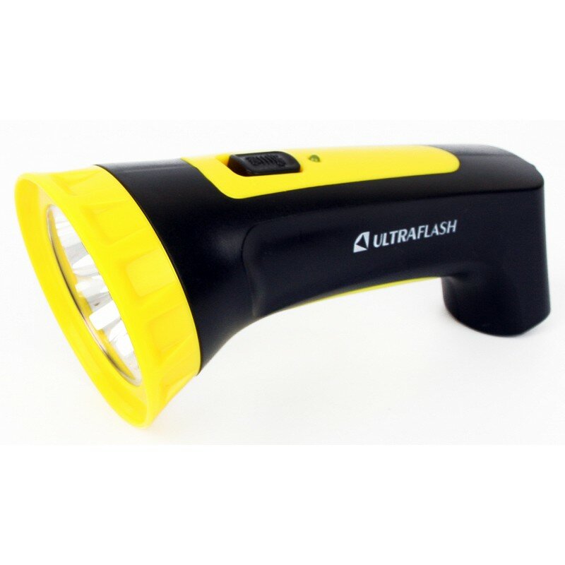 Ultraflash LED3804M (фонарь аккум. 220В, черный/желтый, 4 LED, SLA, пластик, коробка), цена за 1 шт.