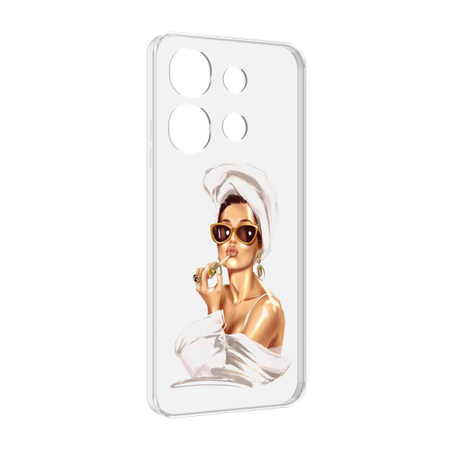 Чехол MyPads Девушка-утром женский для Tecno Spark Go 2023 (BF7) / Tecno Smart 7 задняя-панель-накладка-бампер