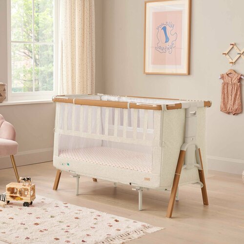 фото Кровать-трансформер приставная tutti bambini cozee xl 120*60 см scandinavian walnut/ecru