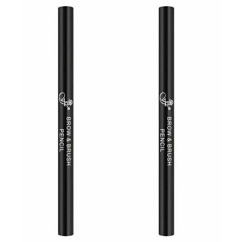 FFleur Карандаш для бровей BR-152 с щеточкой Brow+Brush Pencil, Black, 0.3 г, 2 шт