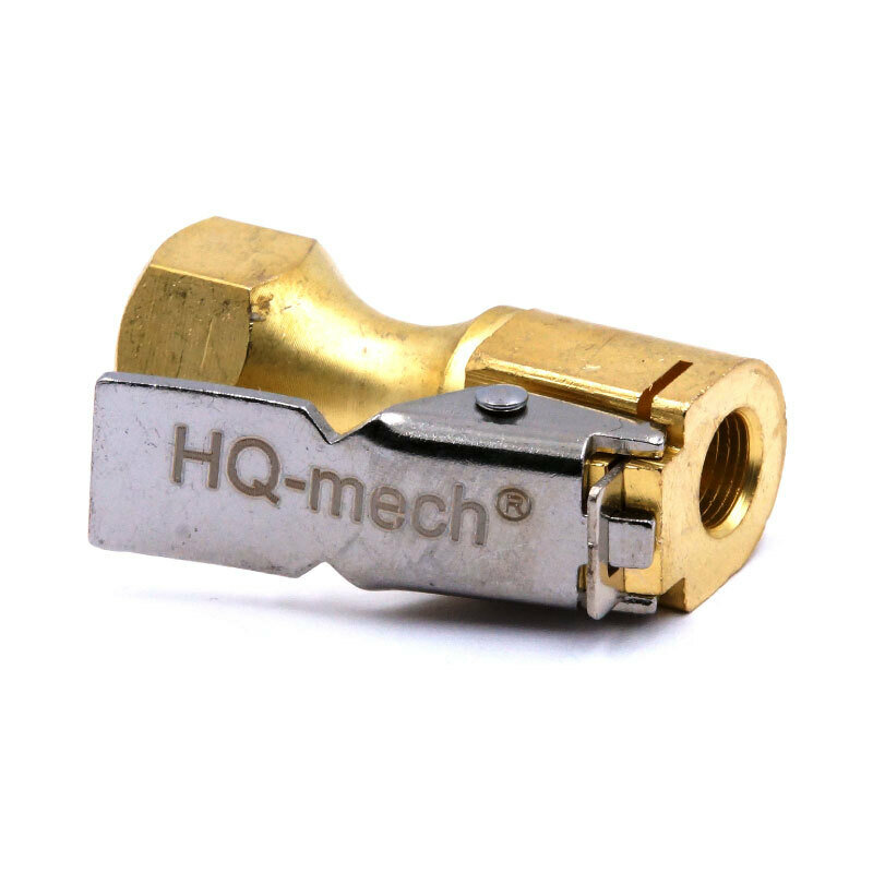 фото Наконечник для подкачки шин HQ-AC01A-14, латунный усиленный евро усиленный с клипсой, внутренняя резьба 1/4 дюйма NPT