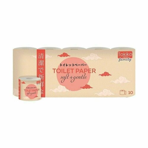 Tokiko Туалетная бумага Japan Family 3-х слойная 29 м 10 шт в уп 1674₽