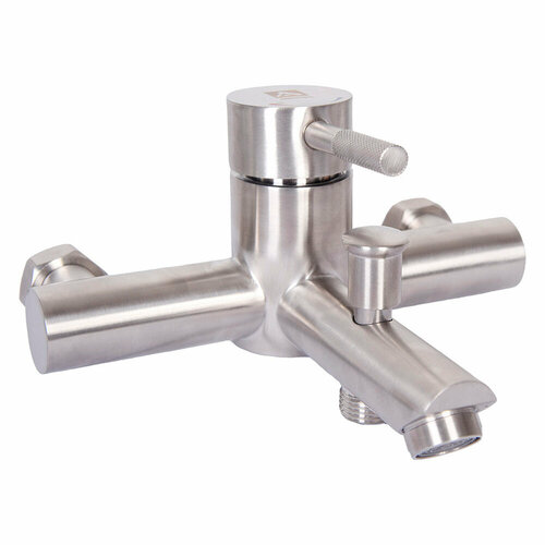 Смеситель для ванны ARGOtech Solid сатин однорычажный с коротким изливом с лейкой 35-05 SOLID 8505₽