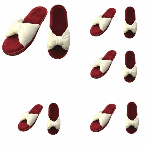 Тапочки Полокрон, размер 38-39, красный, белый