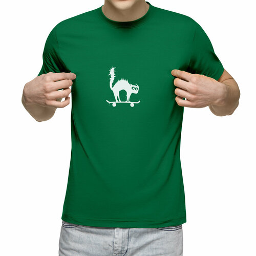 Футболка Us Basic, размер XL, зеленый мужская футболка дьявольский кот l белый