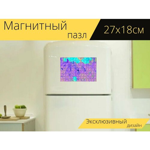 Магнитный пазл Маки, цветы, красные маки на холодильник 27 x 18 см.