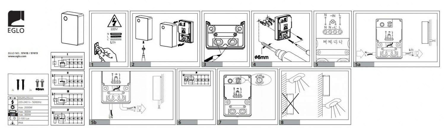 97419 Датчик движения Eglo Detect Me 5 - фото №7