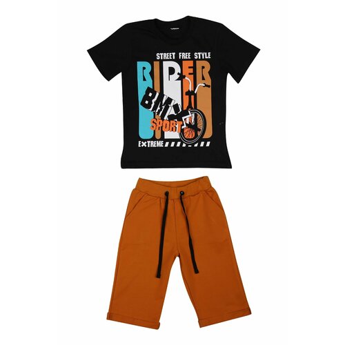 Комплект одежды LITTLE WORLD OF ALENA, размер 122-128, оранжевый, черный