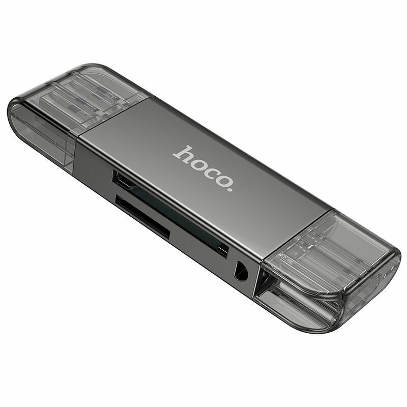OTG Картридер USB 3.0/ Type-C Металлический- Hoco. Передача до 2 TB — фото 4