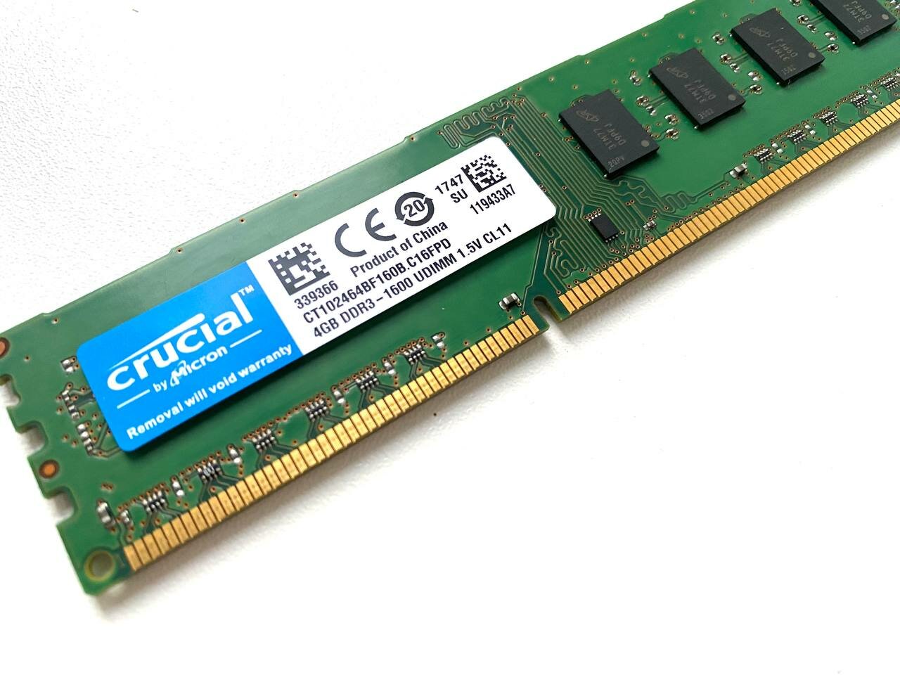 Оперативная память Crucial DDR3 4gb 1600 1.5v UDIMM CL11 для ПК — фото 1