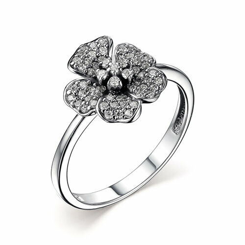 Кольцо Мириада, серебро, 925 проба, фианит, размер 18, белый