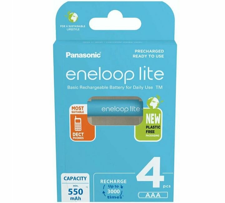 Аккумулятор Panasonic Eneloop Lite AAA 550mAh 2 шт. [BK-4LCCE/2BE] - фото №16