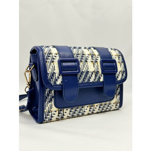 фото Сумка мессенджер , фактура рельефная, синий нет бренда