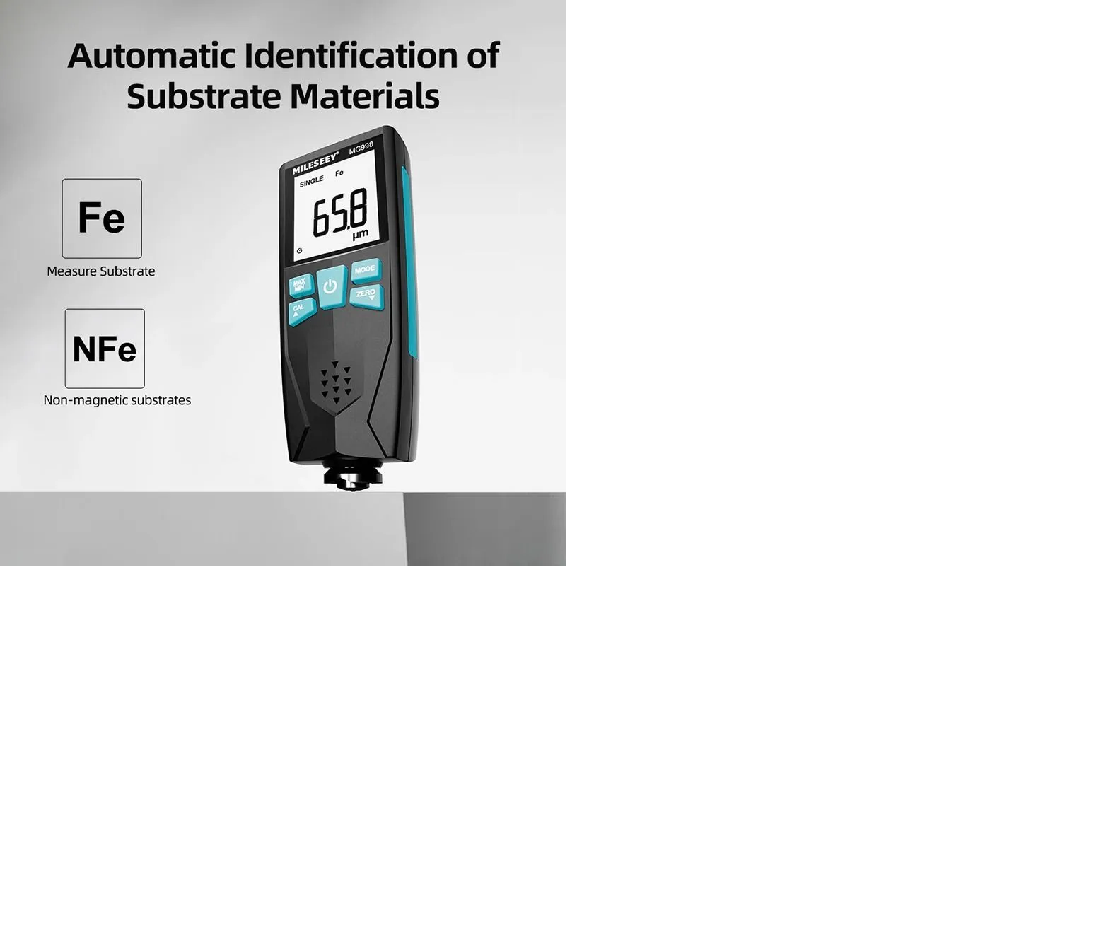 Толщиномер Mileseey MC998 Fe/NFe с поверочными пластинами