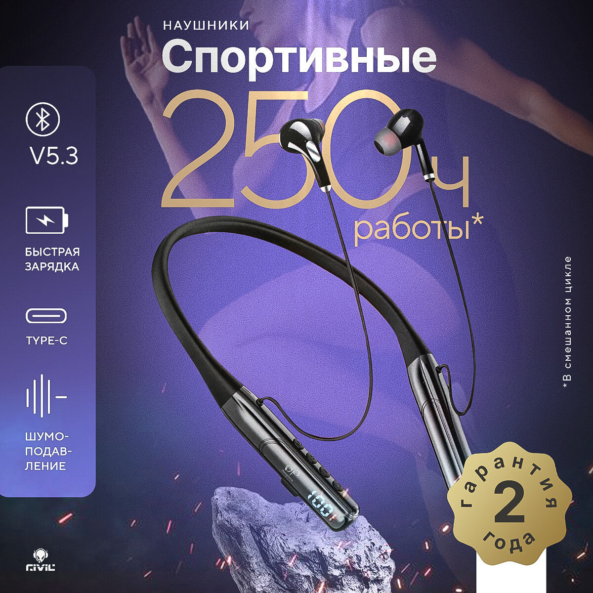 Наушники беспроводные спортивные bluetooth Dressphone DP-06