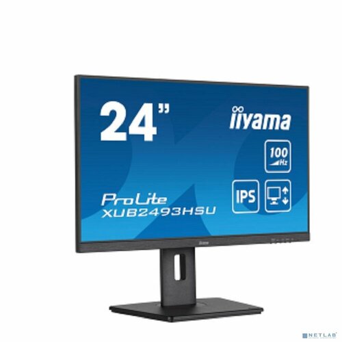 IIYAMA Монитор LCD IIYAMA 23.8" XUB2493HSU-B6 IPS 1920x1080 100Hz 1ms HDMI DisplayPort USB M/M Pivot HAS чёрный черный